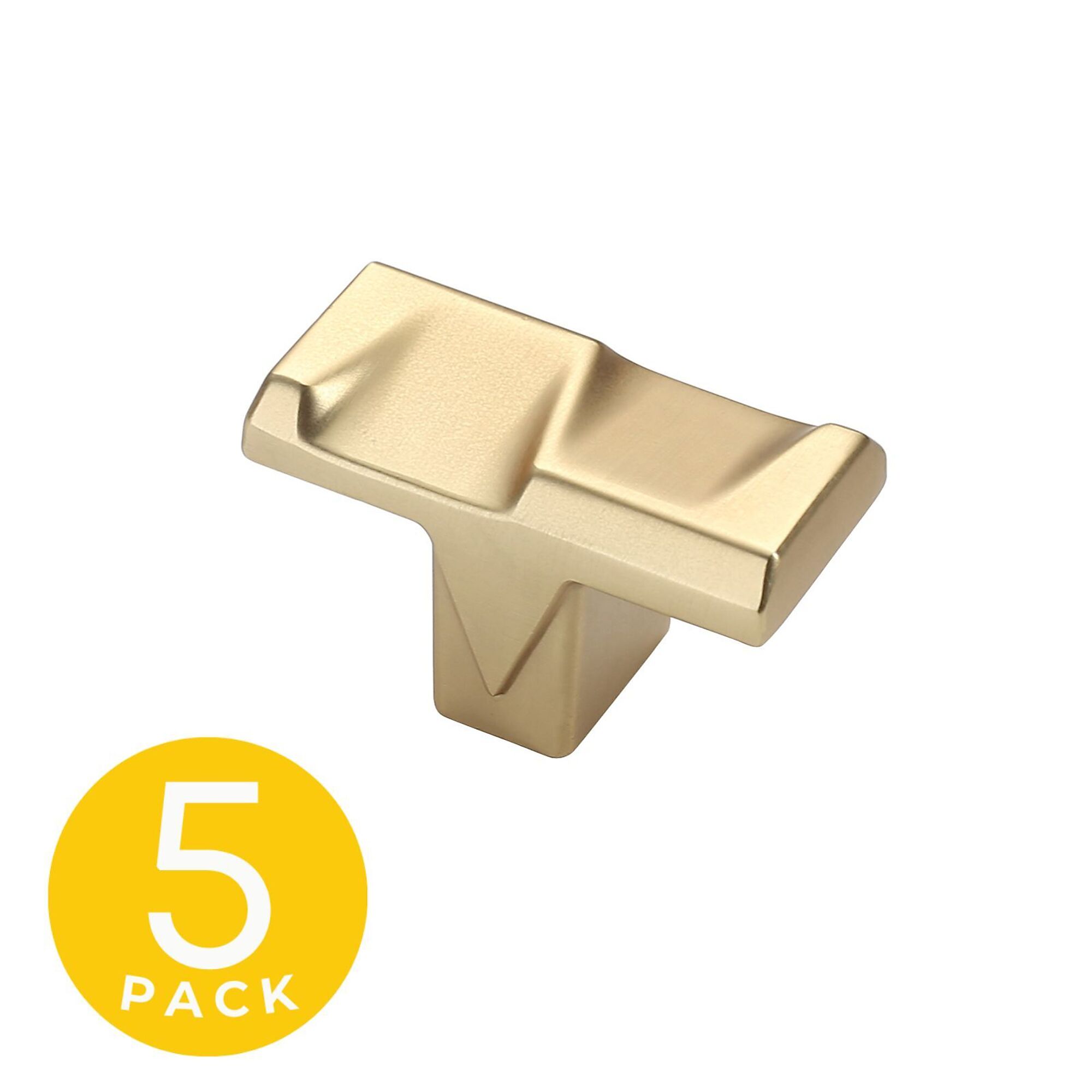 Sapphire, Geiger Series 1 in. Modern Gold Cabinet Knob (5 Pack), #SP-3771-K-BRA-5